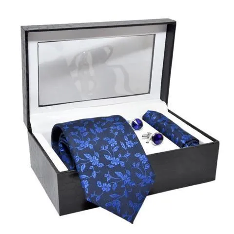 AAMBER PREMIUM NECK TIE, POCKET SQUARE & CUFFLINKS COMBO GIFT SET
