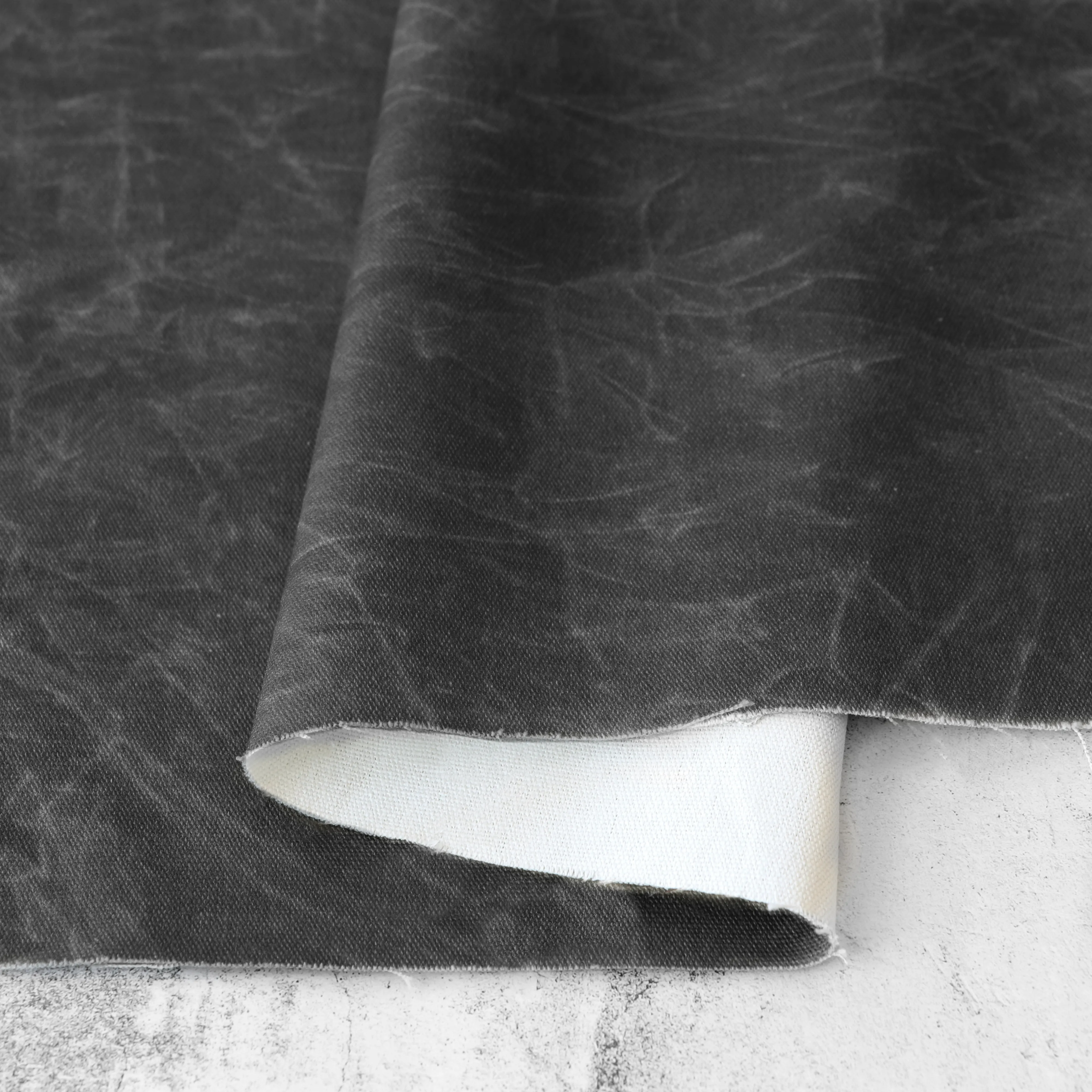 Black Faux Waxed Duck Canvas 1 Yard Cut