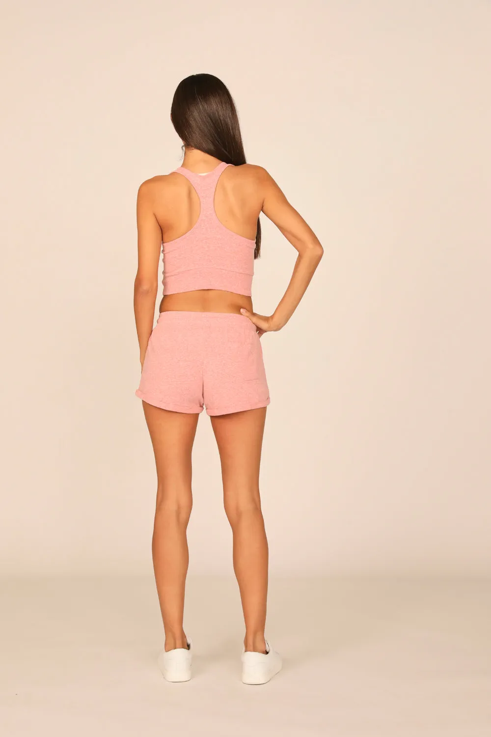 Brick Heathered Slub Racerback Top