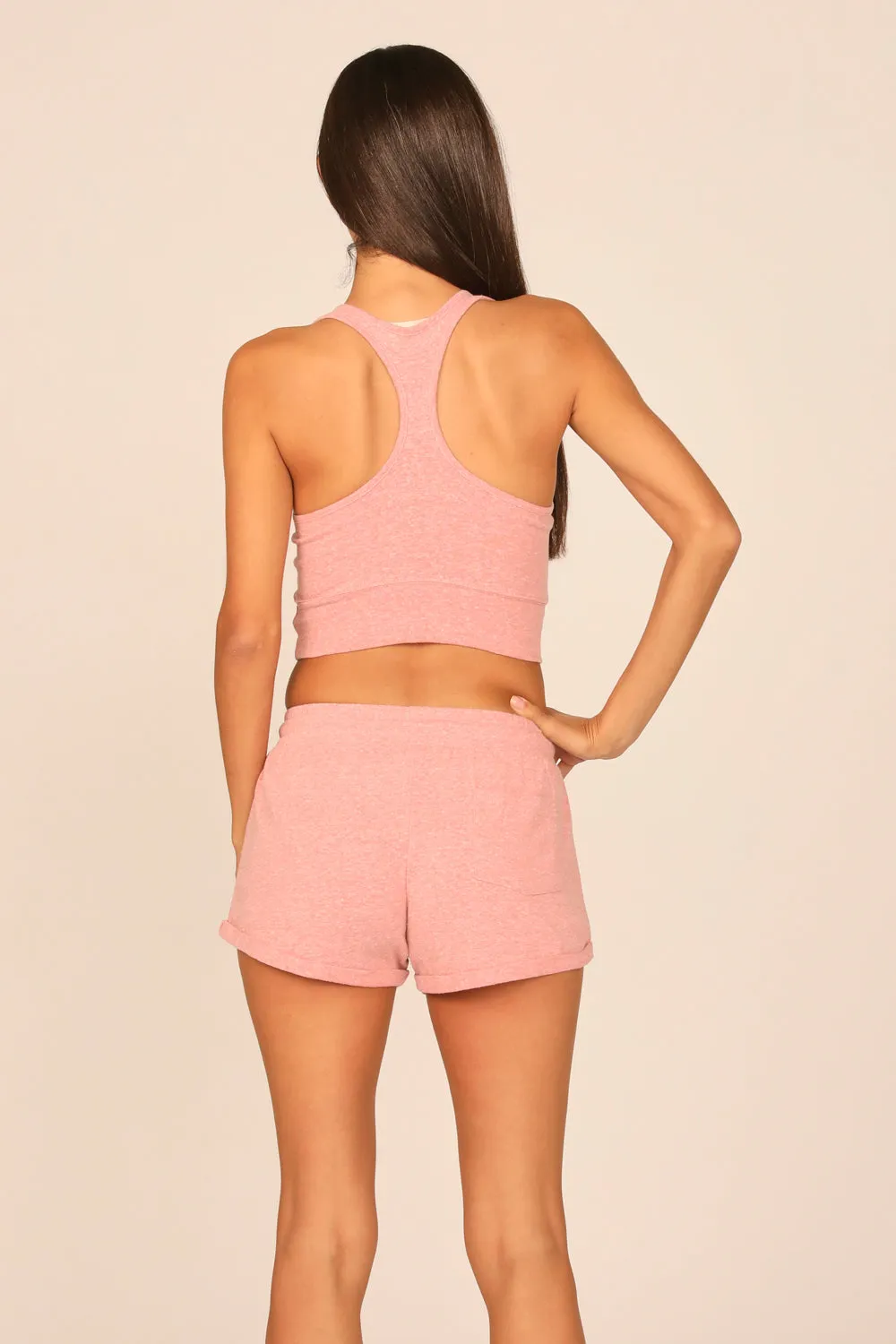Brick Heathered Slub Racerback Top
