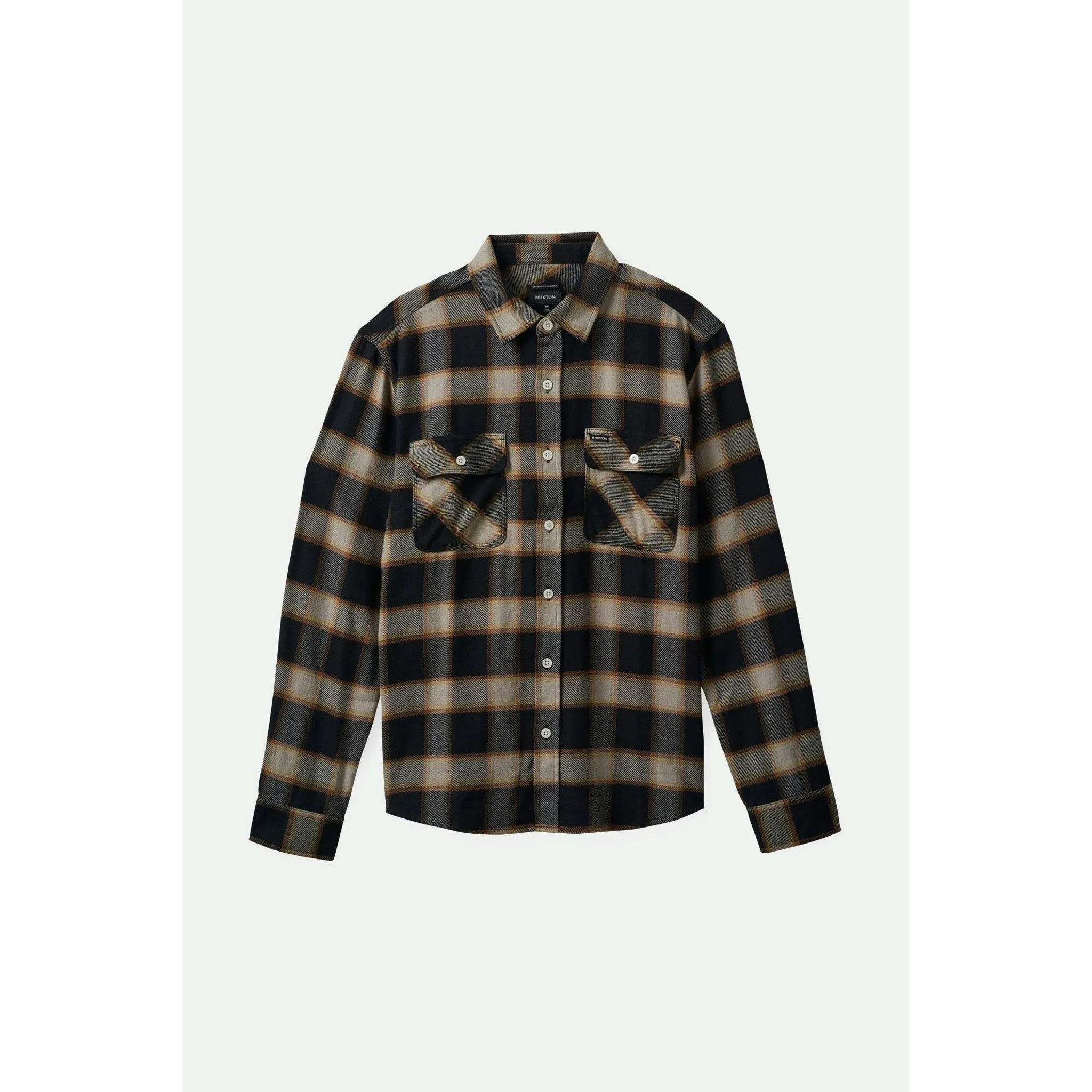Brixton Bowery Men's Flannel in Black & Cream