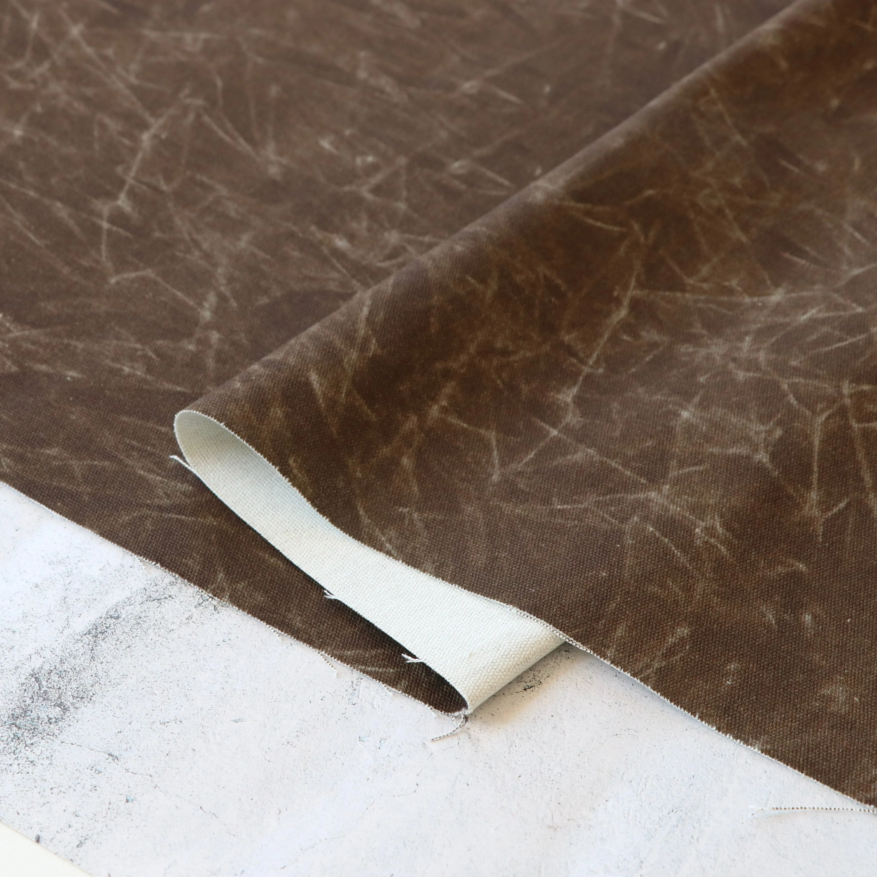 Brown Faux Waxed Duck Canvas 1 Yard Cuts