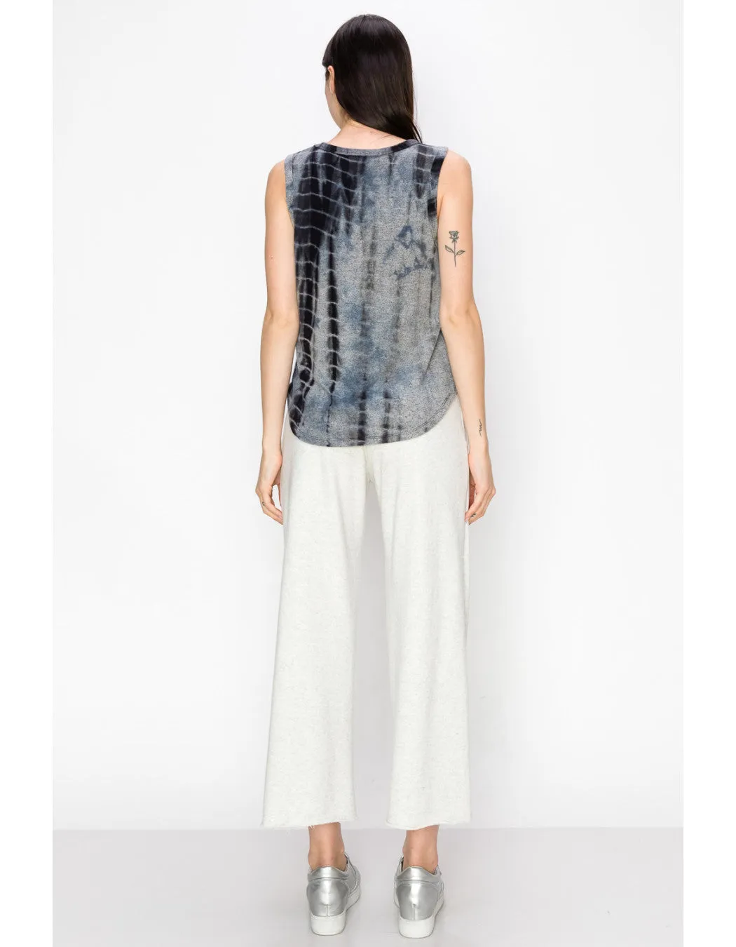 Cozy Tie Dye Tank Grey/ Indigo