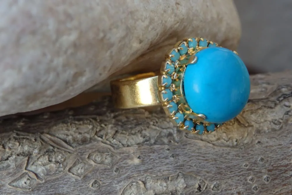 Gold Turquoise Earrings