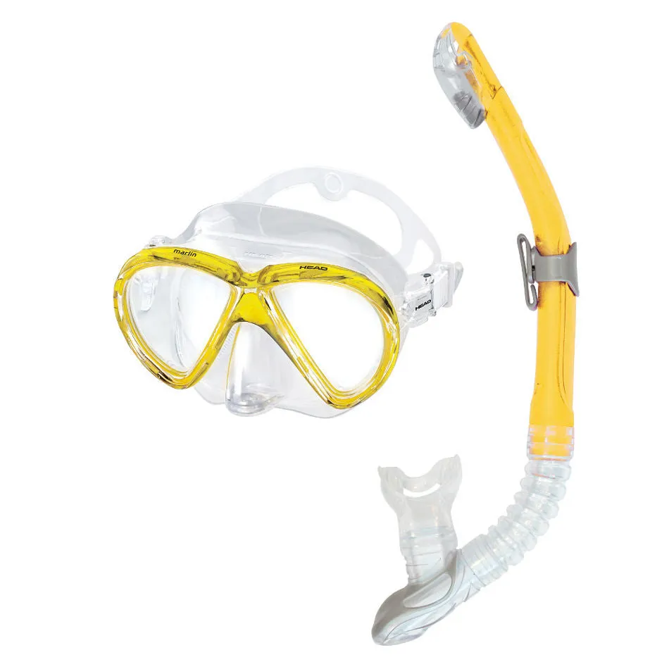 Head Adult Marlin Purge Mask and Dry Snorkel Combo Set