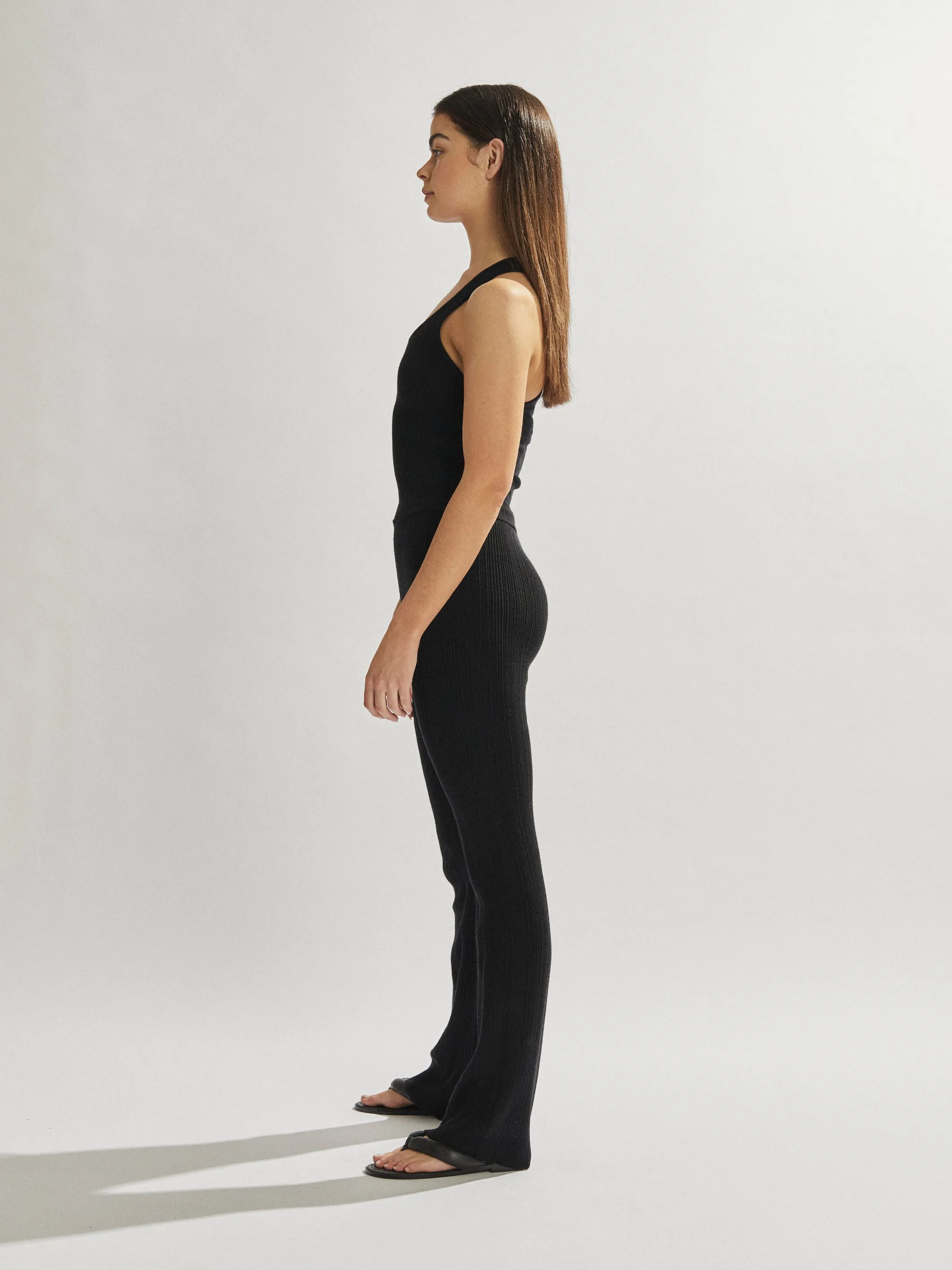 Henley Singlet Black