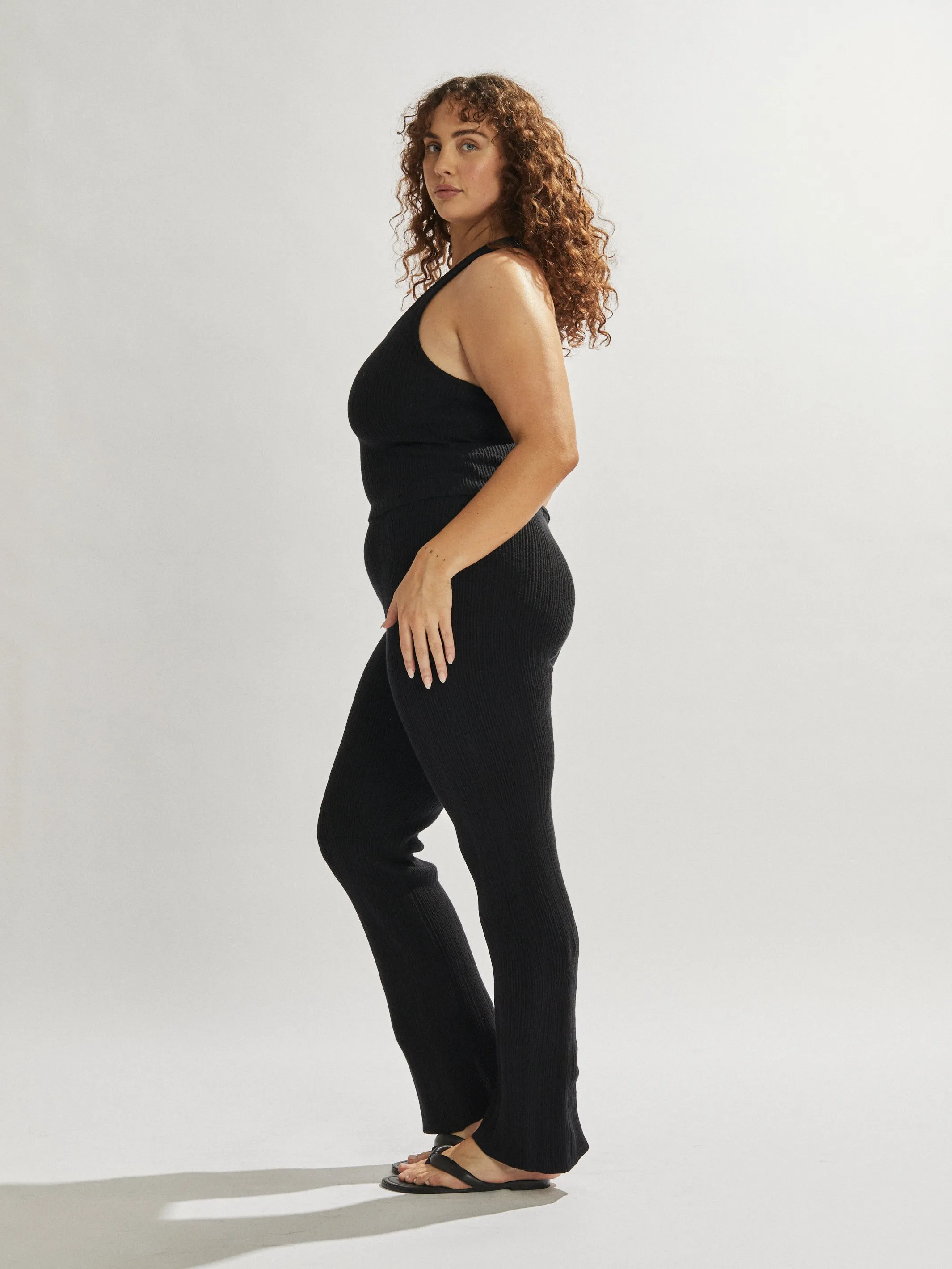 Henley Singlet Black