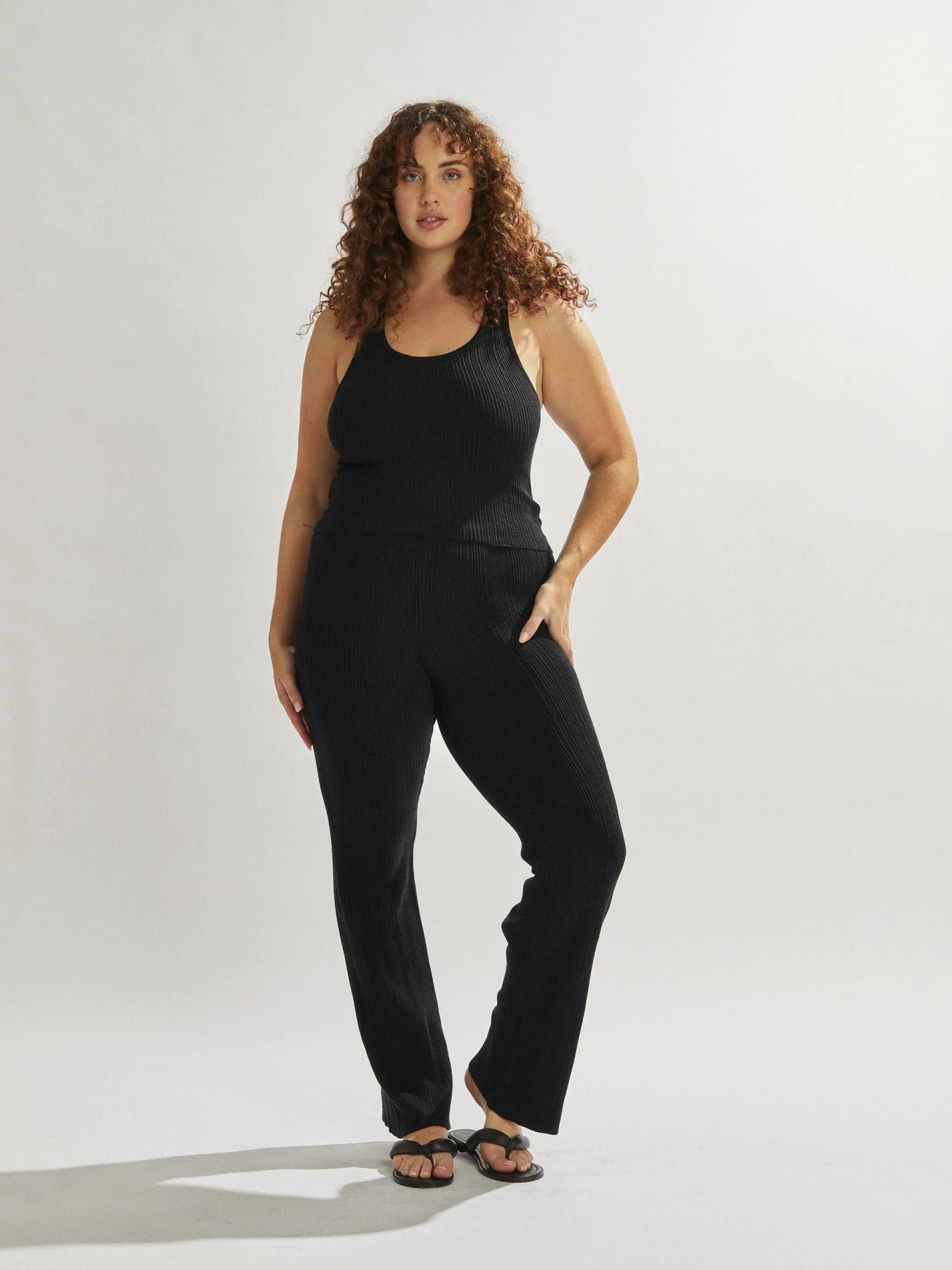 Henley Singlet Black