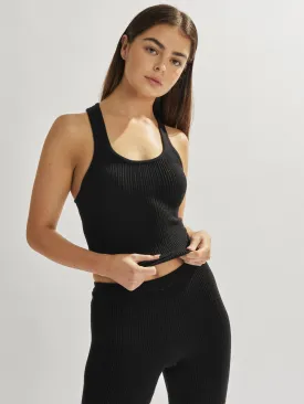 Henley Singlet Black