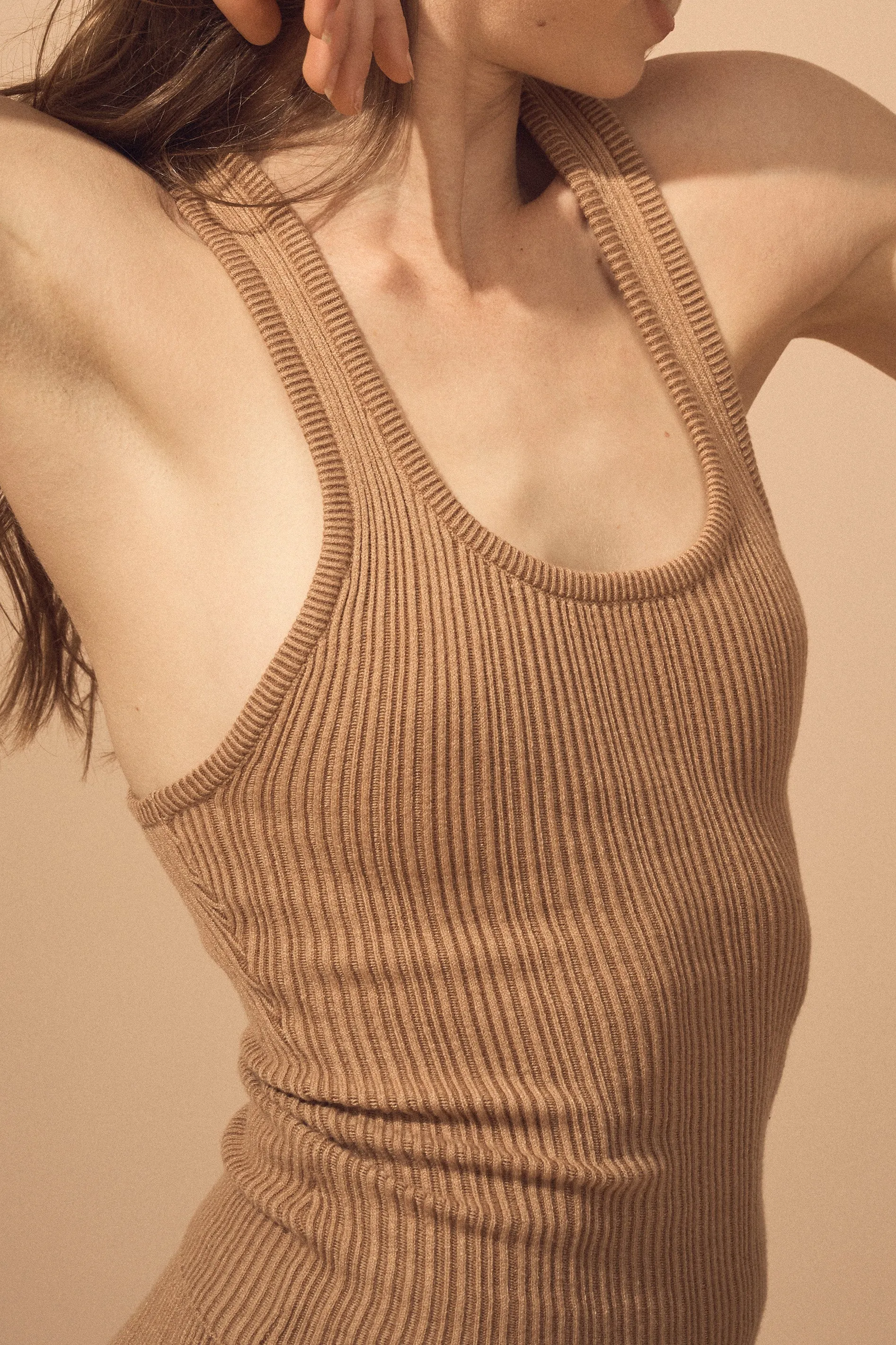 Henley Singlet Tan