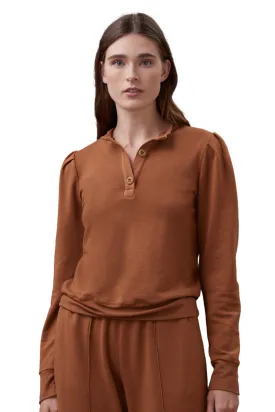 Henley W/ Tucked Sleeves Golden Brown