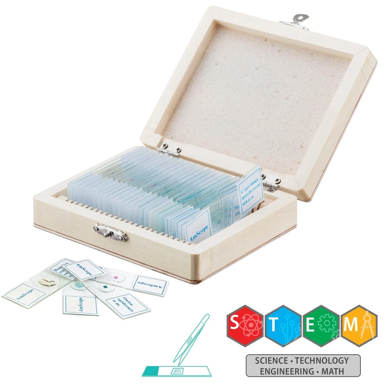 IQCREW by Amscope Kid's Premium 85  piece Microscope, Color Camera and Interactive Kid's Software Kit with Professional 25-Piece Prepared Slide Set