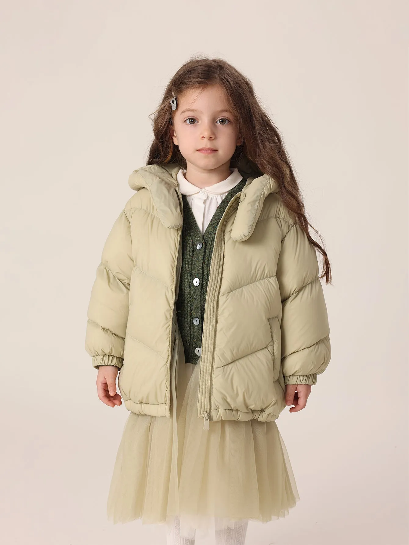 MARC & JANIE Girls Ultralight Hooded Down Parka 221069