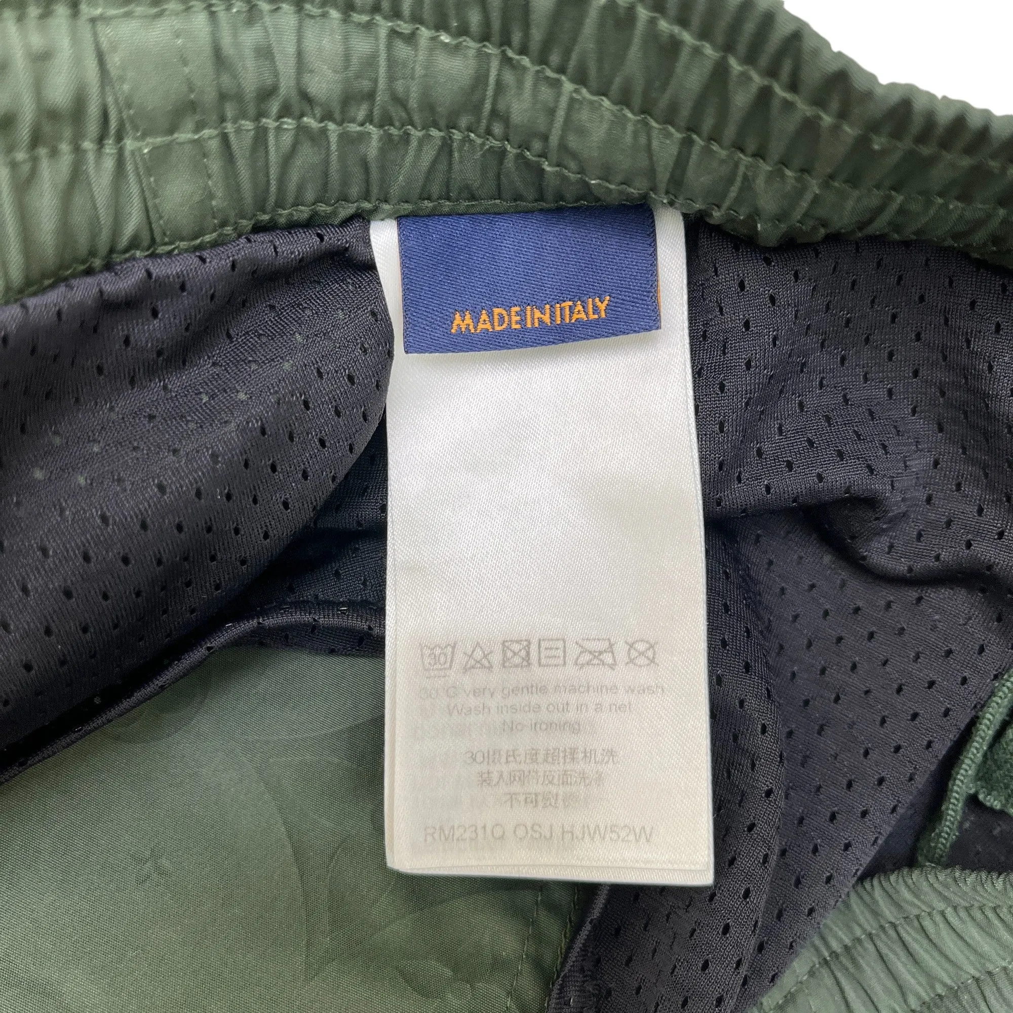 Men's Signature Monogram Swim Shorts Khaki Size S