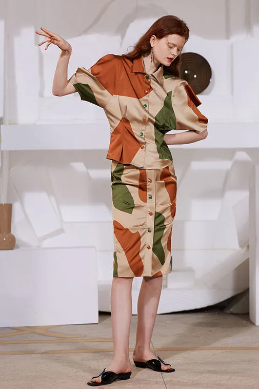 Rimless | Khaki Orange Green Shirt