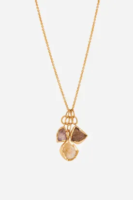 Rose Amethyst And Smoky Quartz Pendant Necklace