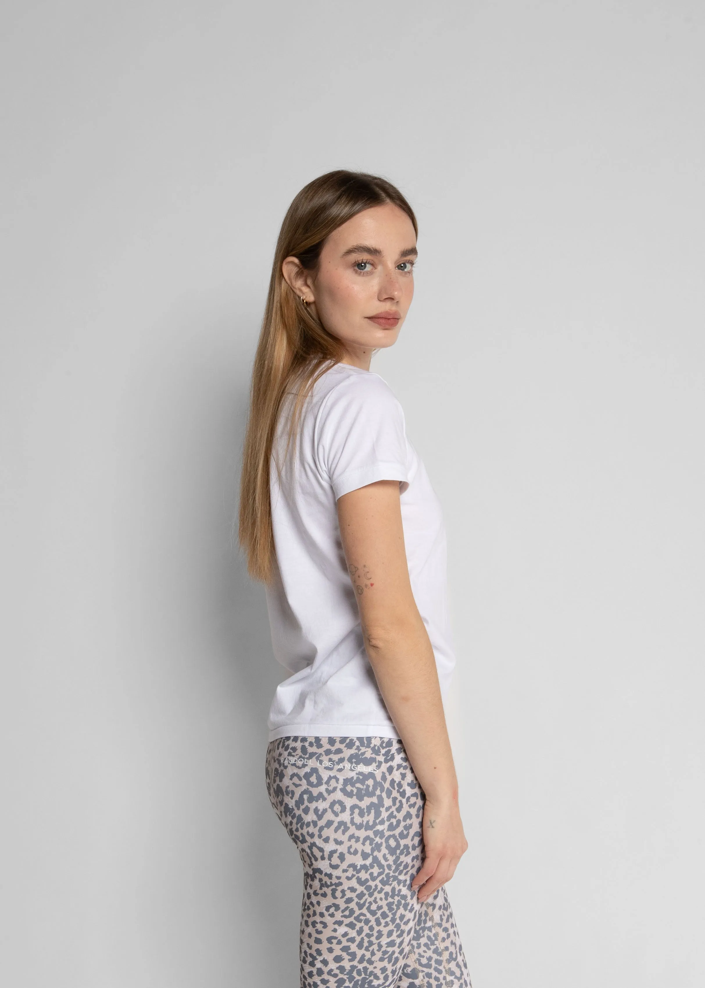 VINTAGE TEE WITH R EMBROIDERY - UNI BLANC